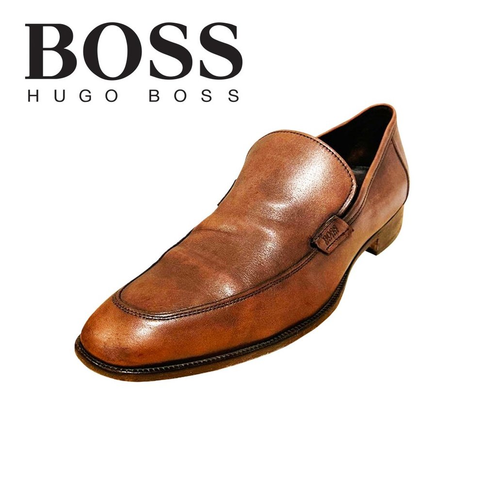HUGO BOSS - Slip-On Loafers - Classic Chic Style - Full Leather Soles - Mens 12